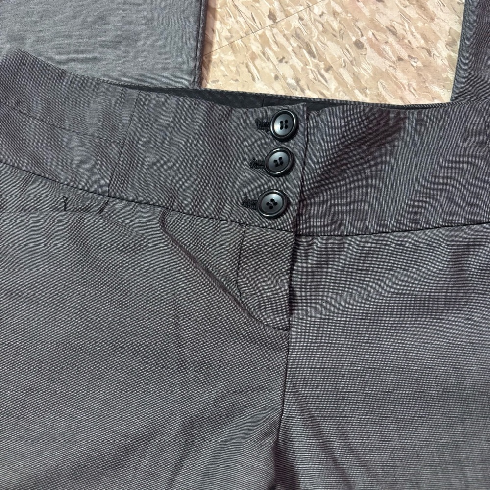 Gray Button-Front Trousers - image 2